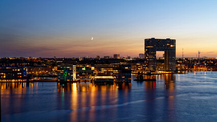 Amsterdam skyline and construction sites