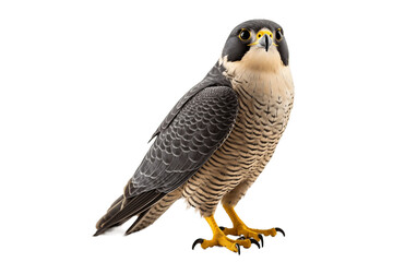 Gracefull Peregrine Falcon in Focus isolated on a transparent background, Generative Ai