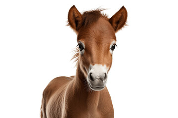 Adorable Foals Up Close isolated on a transparent background, Generative Ai