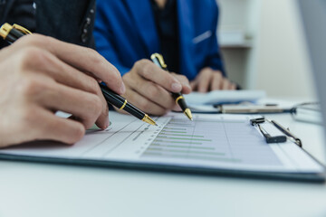 Business team in a meeting Leadership vision Collaboration and teamwork of business teams in office work meeting