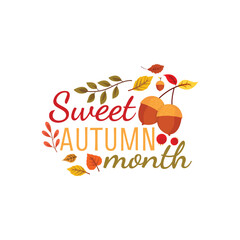 Sweet autumn lettering typography design