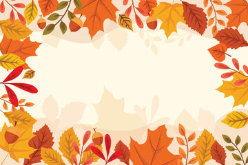  Autumn leaves background design template