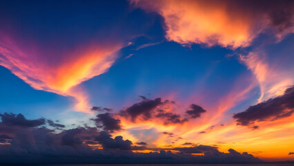Naklejka na ściany i meble a mesmerizing sunset sky adorned with a multitude of colors - AI Generative