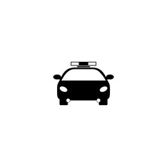  Simple illustration of police car icon for web design isolated on white background