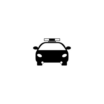  Simple illustration of police car icon for web design isolated on white background