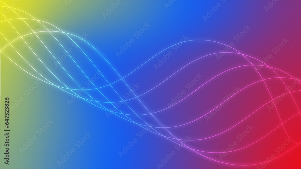 Poster abstract line wave with color gradient background