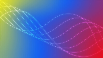 abstract line wave with color gradient background