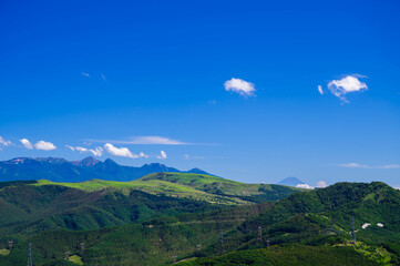 三峰山から車山高原越しの八ヶ岳