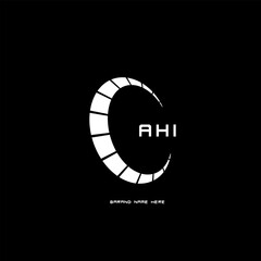 Fototapeta premium AHI circle letter logo design with circle . AHI circle logo design monogram. AHI circle vector logo template with black and white or red color. AHI circle logo Simple, Elegant, and Luxurious design.