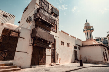 The historic Hanafi mosque in Jeddah od town Saudi Arabia