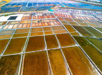 Salt pans for sea salt extraction in Ria of Aveiro, Portugal