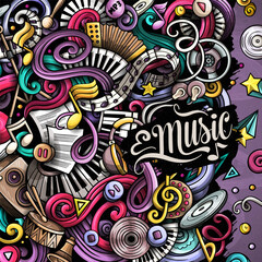 Music vector doodles illustration. Musical frame design