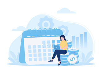 Schedule management concept flat illustration