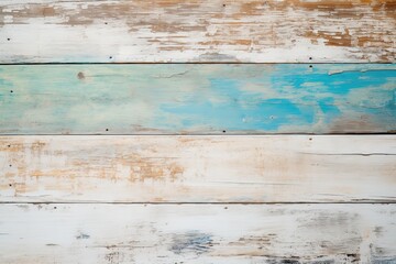 Obraz premium Old wood Blue and white color texture background. Floor surface with old painted wood planks.