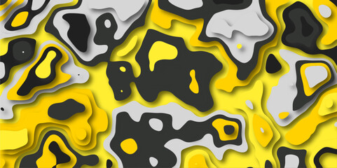 Abstract wavy line 3d paper cut white background. Topographic colorful geometric map relief texture with curved layers and shadow. Abstract white paper cut shapes background with shadow topography.