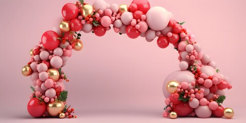 Balloon garland decoration elements. Frame arch for wedding, birthday, baby shower celebration