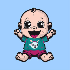 A baby cartoon character vector illustration