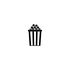Popcorn icon, simple icon  isolated on white 