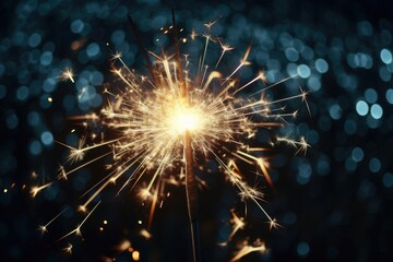 New Year's sparkler on a blue background