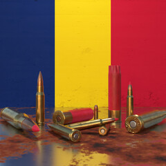 Bullets in front of Chadian flag