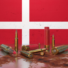 Bullets in front of Dutch flag