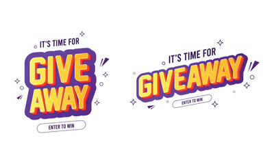 Giveaway text banner collections