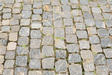 Modern background cobblestone street in the city