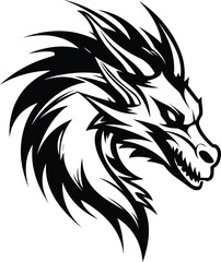 Dragon head vector illustration for t-shirt logo
