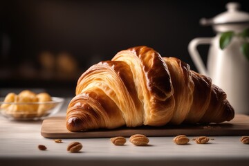 croissant on a table