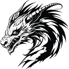 Dragon head vector illustration for t-shirt logo