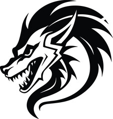 Dragon head vector illustration for t-shirt logo