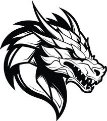 Dragon head vector illustration for t-shirt logo