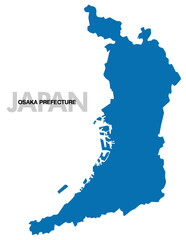 Fototapeta premium 大阪府の地図 日本