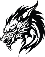 Dragon head vector illustration for t-shirt logo