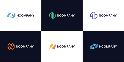 company logo letter N, logo business