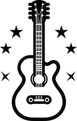 Guitar vector illustration for t-shirt logo