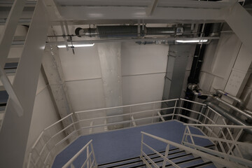 Stairs in crew area of a cruise ship