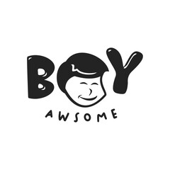 Boy Head Logo Black Vector Graphic For Any Business 
