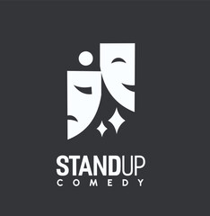 Stand Up Comedy Logo Design with Funny Character Design