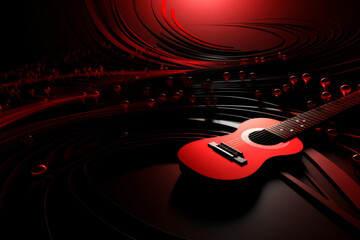 Music background in red and black