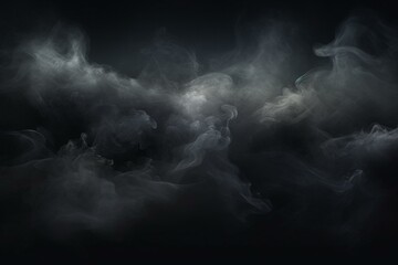 Realistic smoky atmosphere on dark backdrop. Generative AI