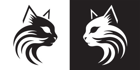Сat silhouette logo design vector illustrations.