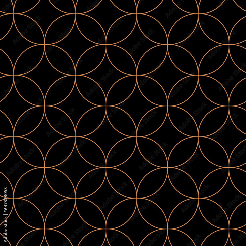 Poster seamless circle geometric pattern. abstract golden round geometry shapes, art deco mosaic ornament s