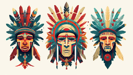 vector illustrations Tribal lkeaders from around the world , award winning photography