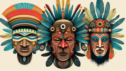 vector illustrations Tribal lkeaders from around the world , award winning photography