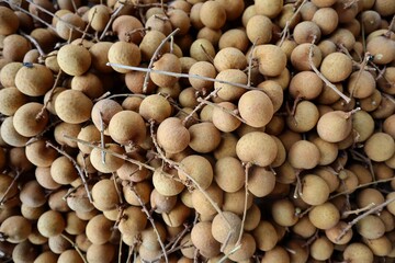 A lots of longan fruits