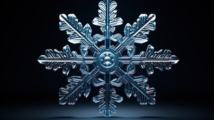  a snowflake is shown in the dark with a black background.  generative ai