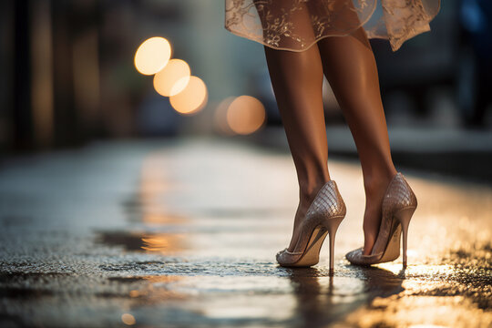 High Heels On Street Stock Photo - Download Image Now - High Heels