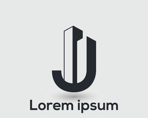 Real Estate Home House or Property 'J' Corporate Logo Design