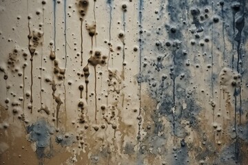 A weathered cement wall with marks from rain. Generative AI